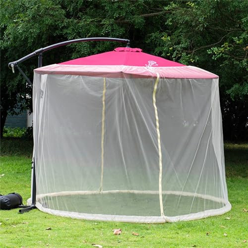 Morbuy Zanzariera per Ombrellone, Mosquito Net per Ombrelloni da Esterno, Tenda Zanzariera da Ombrellone da Giardino per Bugs Enclosure, Campeggio, Cortile (Beige,Zanzariera a Banana: 300 * 230 cm)