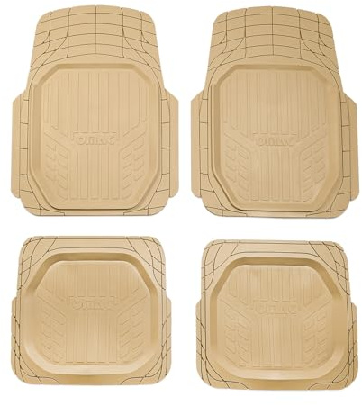 OMAC Fußmatten Gummimatten Automatten Universal Gummi Beige 4X | Gummimatten, Automatten, Allwetter, Antirutsch, fahrzeugspezifisches Produkt, wasserdicht