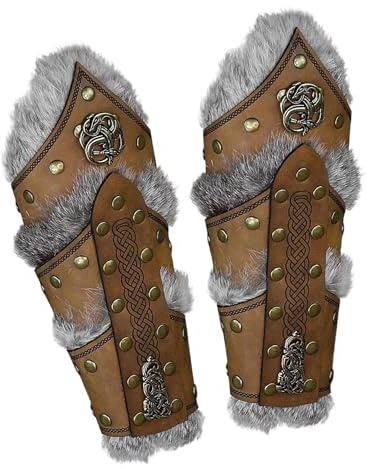 Armbinden für Herren, Armbinden für Frauen – mittelalterliche Handgelenkschoner 1 Paar – mittelalterliche Manschette aus Kunstleder für Herren, Armwärmer für Piratenritter, Steampunk-Armband