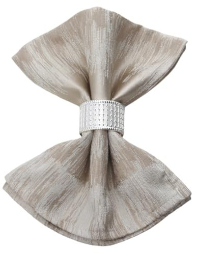 Serviettenstoff 4 Stück Servietten, 46 X 46 cm, Garngefärbt, Jacquard-Servietten, Quadratische Handtücher – Taupe