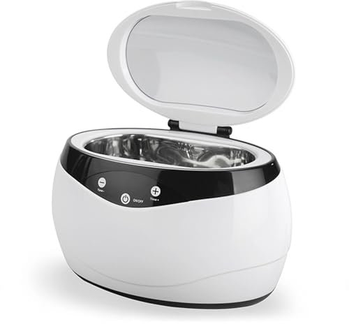Pulitore ad ultrasuoni per dispositivi di ritenzione, 650ML/42kHz Pulitore ad ultrasuoni per dispositivi di ritenzione dentale, pulitore ad ultrasuoni portatile per gioielli con 5 impostazion