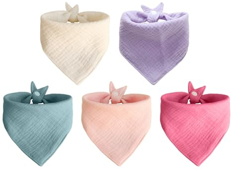 5 stycken triangulära babyservetter, salivhanddukar, babyhaklappar, mjuka triangeldukar, absorberande triangeldukar, babyprodukter