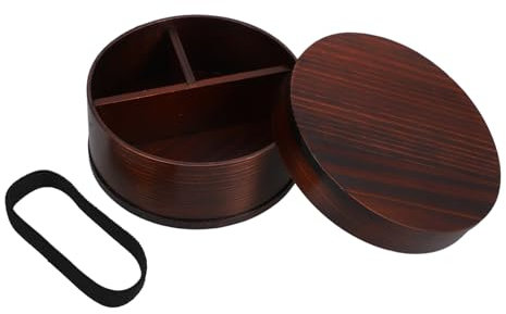 Cabilock Fiambrera Bento Estuche De Comida Japonesa Contenedor Reutilizable Caja De Sushi Vintage Porta Almuerzo Fácil De Abrir y Cerrar