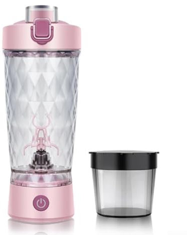 Hasaller Shaker elettrico per proteine, portatile, ricaricabile, mini frullatore, ricaricabile tramite USB, miscelatore elettrico, shaker elettrico per proteine (rosa)