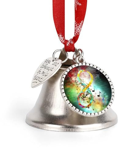 Abstraktes Musik-Symbol, klingelnde Glocke, Liebesglocke, Weihnachtsglocke, Ornament, Metall, Weihnachtsbaumdekoration, Glocken für drinnen und draußen, dekorative hängende Schlittenglocke für Urlaub,