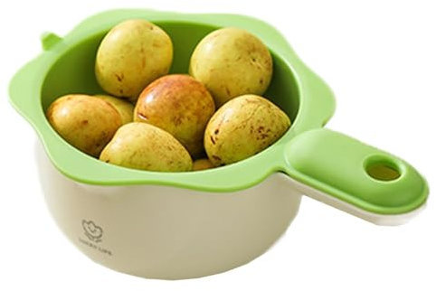 Cesto Per Lavare Le Verdure - Ciotola Per Lavare La Frutta Con Filtro | Scodella Per Frutta A Doppio Strato Con Colino Per Frutta, Colini E Scolapasta Con Manico, Lavaverdure Per Il Ringraziamento, Na