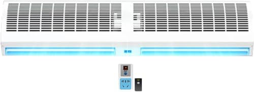 Ventilador de pared blanco de alto flujo de aire con control remoto, cortina de aire de bajo ruido para uso comercial y doméstico