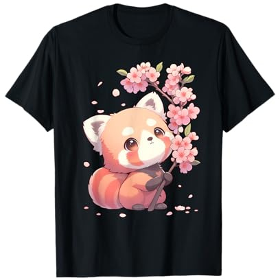 Kawaii Sakura Panda rouge | mignon panda rouge fleur de cerisier T-Shirt