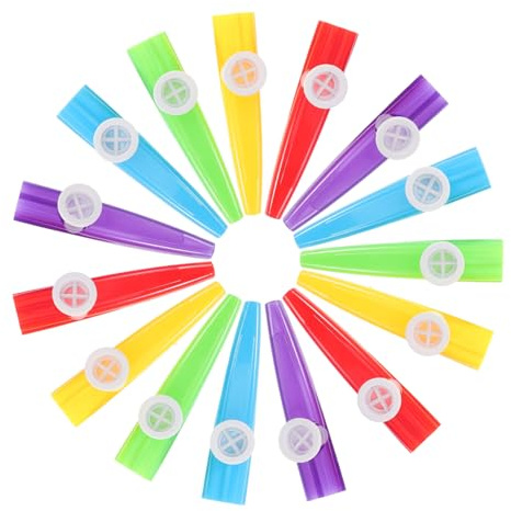 FUTUREORYY 15stücke Kazoo Instrument Bunte Mundharmonika aus Kunststoff für Partys Leicht Tragbar Sicher für Junge Mädchen Musikinstrument für Orff-klassenzimmer