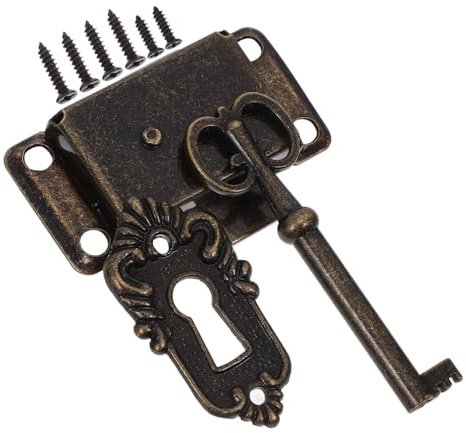 Uonlytech Serrure De Meuble Vintage Avec Clé Ancienne En Alliage Serrure De Placard Décorative Pour Tiroirs Et Armoires Classiques Pour Mobilier Installation Simple Usage Intérieur Sécurisé