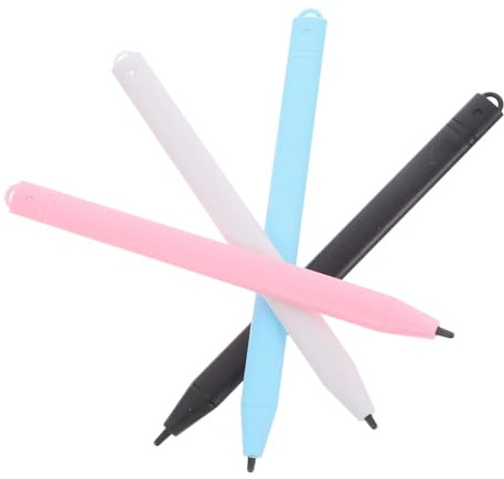 ERINGOGO 4pcs Universal Stylus Pen for Lcd Writing Board Replacement, Smart Pen Set for Kids and Adults, Compatible with Digital Drawing Tablets, Black White Blue Pink