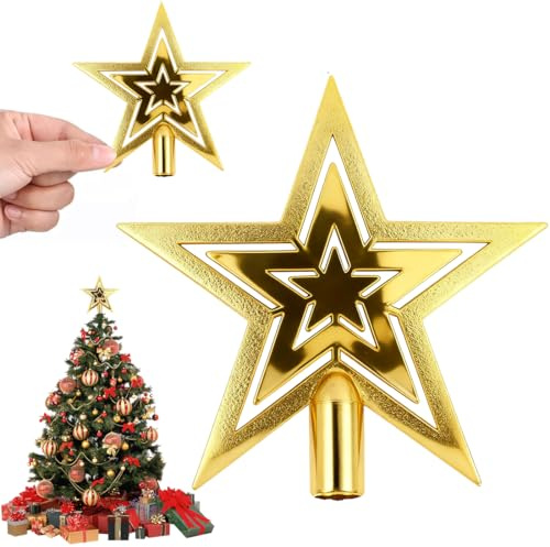 Weihnachtsbaumspitze Stern Gold, Glitzernde Baumspitze Stern, Gold Glitzernde Weihnachtsbaumspitze, Christbaumspitze, Für Tannenbaumdekoration, Party Dekoration, Weihnachtsfeier