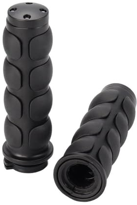 4-Ring Air Cushioned Hand Grips 1 Or 7/8 With Throttle Compatible Compatible with Bikes And Custom Choppers(25mm black)