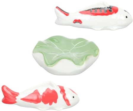 AKOOSY 3 Stück Keramikkugeln Schwimmkugeln Miniteich Deko Schwimmende Fisch Ornamente Aquarium Teichdekoration Leicht Naturgetreu Wasserschonend