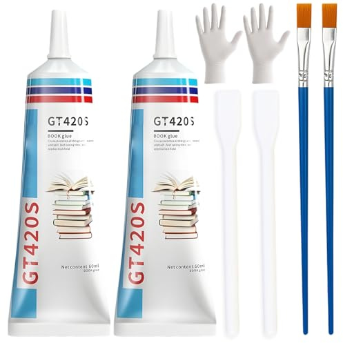 Buchbinderleim, Bastelkleber Transparent Flüssig, 120 ml mit Zubehör, Ideal für Bastelkleister und Bastelprojekte, Schnell Trocknend und Haltbar