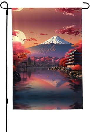 Bandiera a doppia faccia resistente alle intemperie del Monte Fuji del Giappone, 71 x 102 cm, decorazione stagionale per giardino, cortile e portico