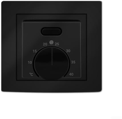 Manueller Temperaturregler 16A 230V AC 50/60Hz mit externem Sensor für Raumheizung Fußbodensysteme (Schwarz)