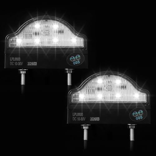 DARKGUARD 2 x LED-Kennzeichenbeleuchtung Anhänger Autokennzeichen Leuchten 12V 24V Universal, Wasserdicht Anhänger Nummernschildbeleuchtung-Hinten LED für LKW, Kaltes Weiß Licht Kennzeichenleuchte