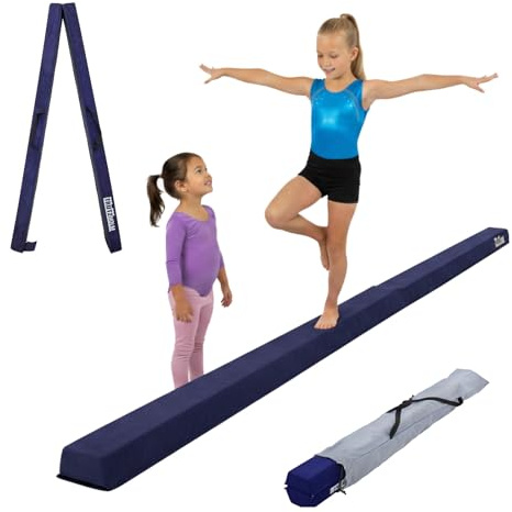 TRUTZHOLM Klappbarer Schwebebalken 240 cm | klappbar auf 120 cm | Eva-Turnbalken mit Vliesbezug inkl. Tragetasche | Balancierbalken, Turnen für Zuhause