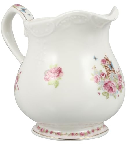 OATIPHO Jarra de Leche de Cerámica con Asa, Taza y Salsa Pequeña, Dispensador Práctico para Cocina, Taza de Delicada, Uso Doméstico y Diario, Color, 250 Ml