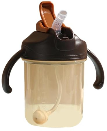 Generico con Cannuccia | Biberon 300ml Antigoccia a Prova di Perdite con Cannuccia Ponderata - per Addestramento alla Canuccia - per Bambini 12-36, Casa, Asili, Viaggio, Passeggino