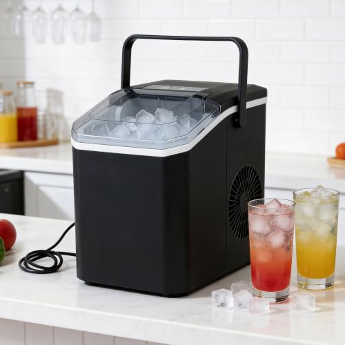 Sulwena Ice Maker Countertop Ice Machine, 14KG in 24H, Ice Ready in 6-8 Mins, 2 Bullet Sizes, Portable Self-Cleaning Ice Cube Maker Machine with Scoop & Basket for Home/Kitchen/Office/Bar