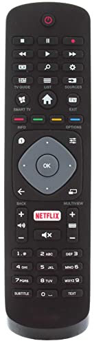 Philips YKF406-002 YKF406-003 996596003606 996597001325 996596002916 Fernbedienung für LCD LED 3D HD Smart TV'S mit Netflix-Taste - Mit Zwei mitgelieferten 121AV AAA Batterien