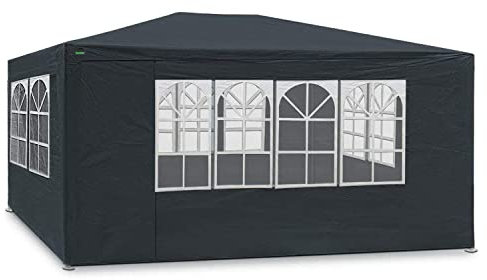 MaxxGarden Gazebo da Giardino - 3x4m - Padiglione 12m² con 4 Pareti Laterali Avvolgibili - Idrorepellente - Protezione UV 50+ - Colore Antracite