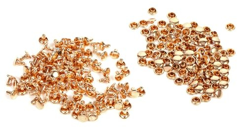 Juego de 100 remaches de cuero de doble tapa para decoración de reparaciones (dorado)