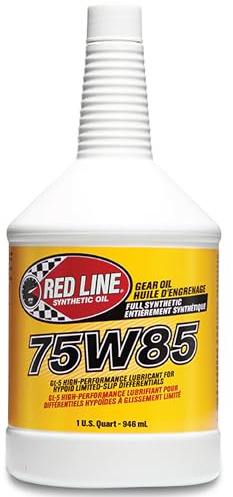 Red Line 50104 75W85 GL-5 Full Synthetic Gear Oil for Hypoid Limited Slip Differentials - 2 Quarts