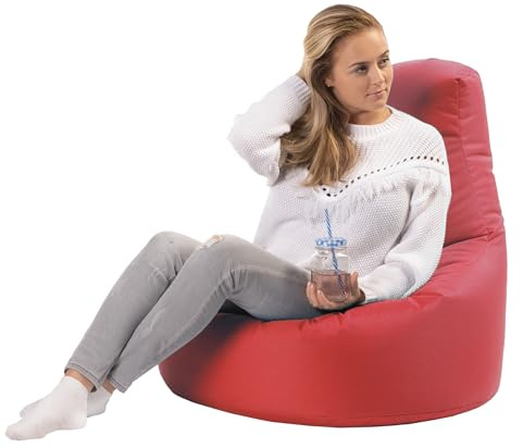 sunnypillow Gaming Sitzsack XXL mit Styropor Füllung Outdoor & Indoor für Kinder & Erwachsene Sitzsäcke Sitzkissen Bodenkissen viele Farben zur Auswahl Rot