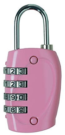 Topfunyy, lucchetto a combinazione a 4 cifre, lucchetto ri-impostabile, lucchetto per palestra, armadietto, impermeabile, con combinazione per cancello, custodie, cassetta degli attrezzi (rosa)