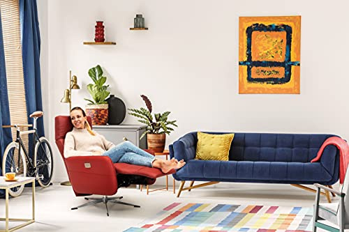 Scandico TV-Sessel Sessel Bosse / Drehbarer Relax-Sessel mit 2-motorischer Rücken- und Fußteil-Verstellung / Herz-Waage-Position / 74 x 107 x 90 / Leder Rot