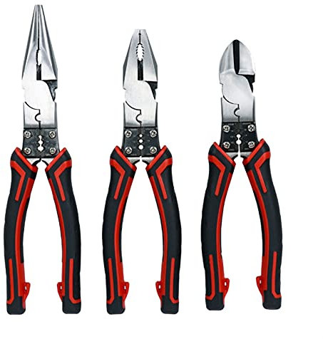 IBOWZ Crimper Plier Alicates de crimpado Multiherramienta Pelacables Crimpadora Herramienta de crimpado Alicates Pelacables Cortador de Alambre Multifuncional Profesional Reparación del hogar Herr