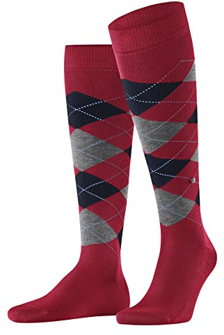 Burlington Manchester M Kh algodón estampados 1 par, Calcetines largos Hombre, Rojo Passion 8048, 40-46