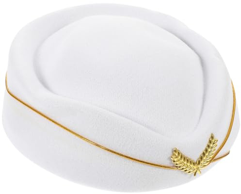STOBOK Stewardess Hut Damen Airline Stewardess Cap Cosplay Zubehör Für Kostümparty Bühnenauftritte Mit Ergonomischem Design Und Weicher Textur