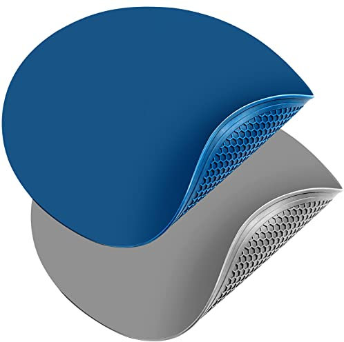 Webake Microwave Mat Silicone 2 Pcs 30 cm Round Microwave Turntable Pad Oven Mat Heat Resistant Baking Mat, Gray, Blue