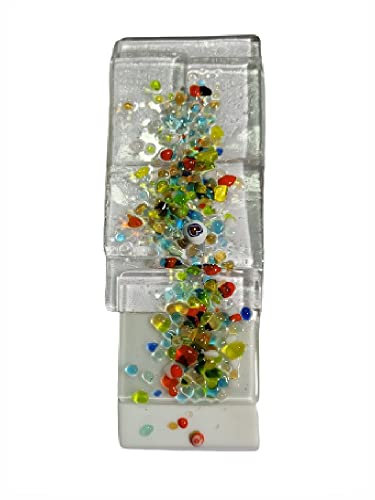 1 Briefbeschwerer, Länge: ca. 10 cm, Dicke von 5 bis 8 cm, Art FC13 c2, Glas, Murano-Glas, Einzigartige Stücke, hergestellt in Italien, Schlüsselanhänger