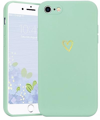 Lafunda Handyhülle Kompatibel mit iPhone 7/iPhone 8/iPhone SE2020/SE2022 Hülle Mädchen süß Herz Schutzhülle mit Kameraschutz stoßfest UltraDünn Silikon Case für iPhone 7/8/SE2020/SE2022 Hellgrün