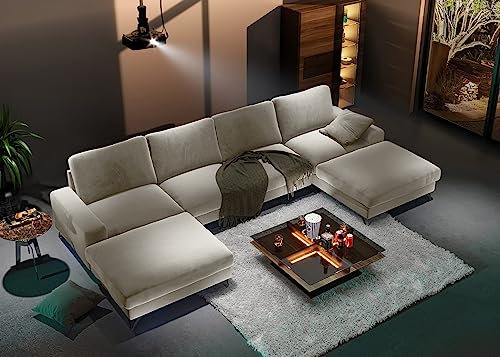 Design Möbel Ecksofa mit Schlaffunktion Eckcouch mit Bettkasten Schlafsofa Big Sofa Schlafcouch Sofa mit schlaffunktion Schlafsessel Gästebett Klappsofa Bettfunktion OLIVIO 4 U FR 01