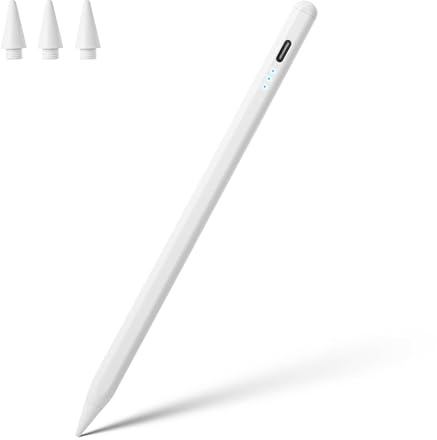 Stylus Pen for iPad A16 11th 10th 9th 8th 7th 6th Generation, iPad Pro 12.9 11 13 inch M4, iPad Air M3 M2 5th 4th 3rd Gen, iPad Mini A17 Pro 7 6 5, for Apple Pencil Pro 1st 2nd Gen Alternative (White)