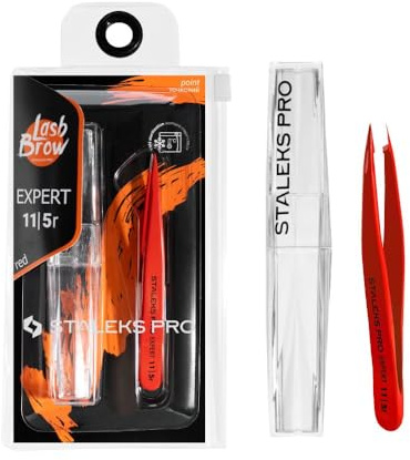 STALEKS PRO Pinza para cejas, vellos encarnados, acero inoxidable. Expert 11/5