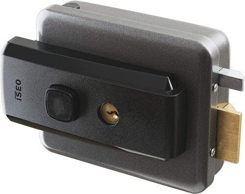 Serrure électrique pour portails et portes avec entrée réglable main réversible et bouton ISEO 52N 515