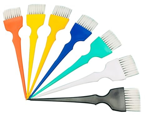 7 Stück Haarfärbepinsel aus Kunststoff für Friseurarbeiten | Zufällige Farben, Leicht zu Reinigen und Bruchsicher, Praktisches Werkzeug für Haarfärbung und Strähnchen