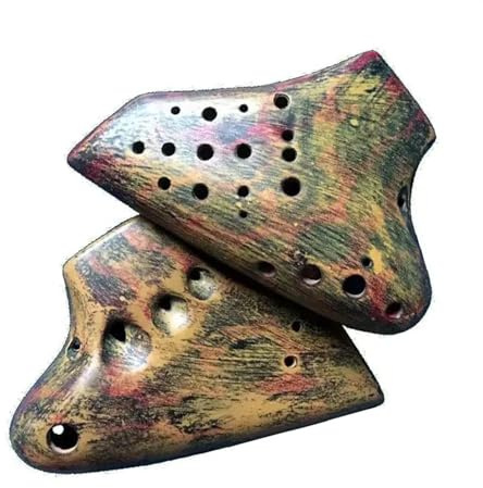Okarina-Instrument 16 Löcher Triple Ocarina Alto Tone C Ocarinas Ocarina Professionelle Musikinstrumente Rote Natürliche Farbe (Color : 3)