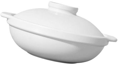Garneck Casseruola in Ceramica Per Uso Domestico Pentola Per Cucinare Zuppe e Brasare Polli Coperchio e Doppi Manici Pratica e Leggera Per Campeggio e Picnic