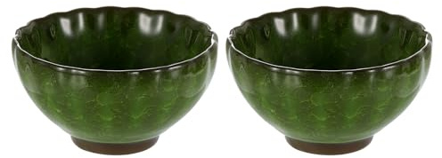 sourcing map 2pcs Japanese Matcha Bowl 4.23oz Traditional Gong Fu Tea Set Ceramic Mate Teacup Japanese No Handle Large Porcelain Teacup for Matcha Green Tea Coffee Drinks, Grass Green