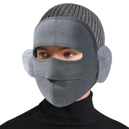 Motorcycle Headwear Face Cover, Face Warmer for Winter Sports, Breathable Motorcycle Headwear, Winter Ear Protection Cover, Snowboarding Windproof Face Cover for Running, Light Grey