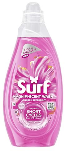 Surf Magnifi-Scent Wash Floral Fusion Laundry Liquid Washing Detergent For Short Cycles Fast and Fabulous Fragrance 1.485 L (55 Washes)