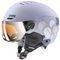 uvex Rocket jr Visor - robuster Skihelm für Kinder - Filterkategorie 2 - optimierte Belüftung - cool Lavender Abstract matt - 54-58